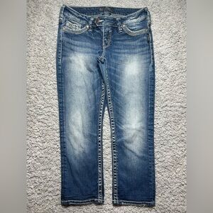 Silver Jeans Womens 29 Low Rise Capri Big Stitch Embroidered Pockets Casual